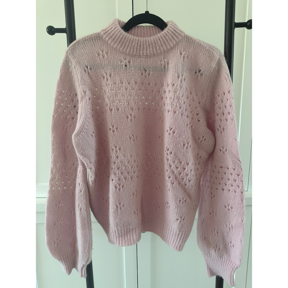 Anine Bing Sweaters - Anine Bing Pink Mock Neck Knit Sweater